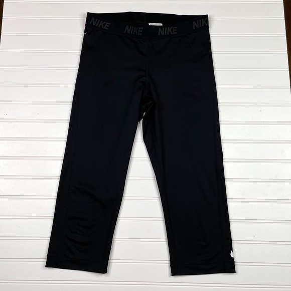 Nike Pro Spandex Cropped Leggings Black - Picture 1 of 5